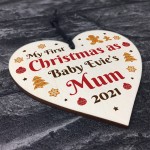 First Christmas As A Mum Wood Tree Decoration Newborn Gifts