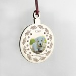 Personalised Dog Memorial Gift Hanging Photo Wooden Tree Decor