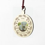 Personalised Dog Memorial Gift Hanging Photo Wooden Tree Decor