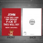 FUNNY RUDE Christmas Card For Boyfriend Husband Brother Uncle