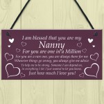 Christmas Gift For Nanny Hanging Sign Grandparent Gift Thank You
