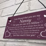 Christmas Gift For Nanny Hanging Sign Grandparent Gift Thank You