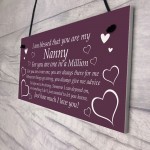 Christmas Gift For Nanny Hanging Sign Grandparent Gift Thank You