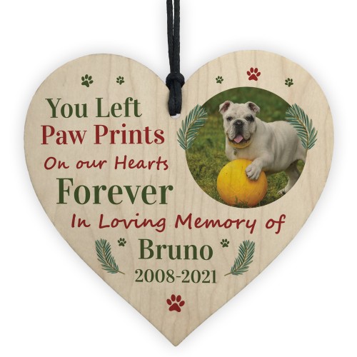 Wood Christmas Decoration Photo Personalised Dog Memorial Gift