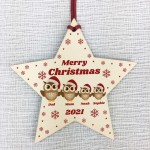 Family Christmas Tree Wood Decoration Personalised Mum Dad Gift