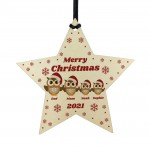 Family Christmas Tree Wood Decoration Personalised Mum Dad Gift