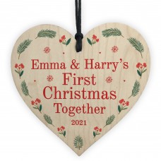 First 1st Christmas Together PERSONALISED Wood Xmas Gifts