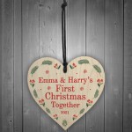 First 1st Christmas Together PERSONALISED Wood Xmas Gifts