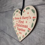 First 1st Christmas Together PERSONALISED Wood Xmas Gifts