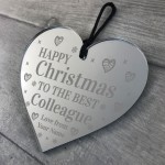 Christmas Gift For Colleague Personalised Hanging Heart
