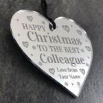 Christmas Gift For Colleague Personalised Hanging Heart