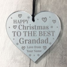 Christmas Gift For Grandad Personalised Hanging Heart Tree Decor