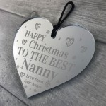 Christmas Gift For Nanny Personalised Hanging Heart Tree Decor