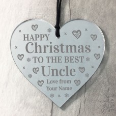 Christmas Gift For Uncle Personalised Hanging Heart Tree Decor