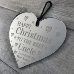 Christmas Gift For Uncle Personalised Hanging Heart Tree Decor