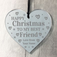 Christmas Gift For Best Friend Personalised Heart Tree Decor