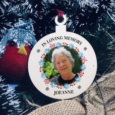 In Memory Christmas Tree Decoration Personalised Nan Mum Gift