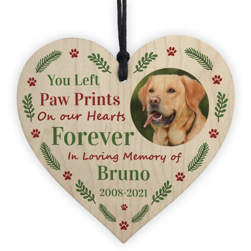 Any Name Dog Pet Memorial Gift Personalised Hanging Heart