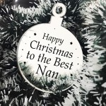 Christmas Gift For Nan Christmas Tree Decoration Engraved Bauble