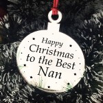 Christmas Gift For Nan Christmas Tree Decoration Engraved Bauble