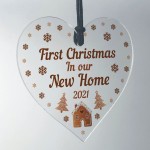 First Christmas In Our New Home Hanging Heart Christmas Decor