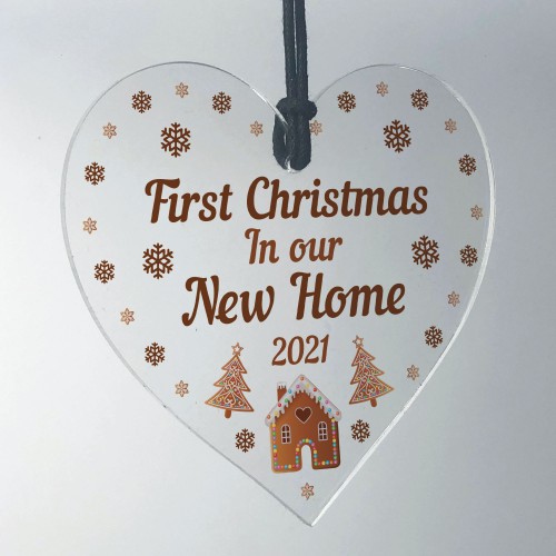 First Christmas In Our New Home Hanging Heart Christmas Decor