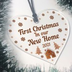 First Christmas In Our New Home Hanging Heart Christmas Decor
