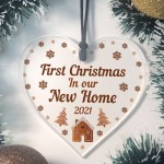 First Christmas In Our New Home Hanging Heart Christmas Decor