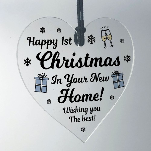 1st Christmas New Home Hanging Heart Christmas Tree Decoration