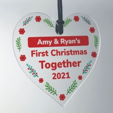 First Christmas Bauble For Couple Personalised Hanging Decor