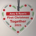 First Christmas Bauble For Couple Personalised Hanging Decor