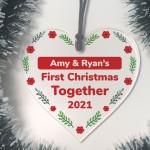 First Christmas Bauble For Couple Personalised Hanging Decor