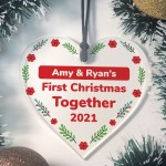 First Christmas Bauble For Couple Personalised Hanging Decor
