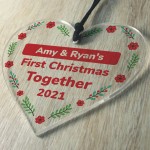 First Christmas Bauble For Couple Personalised Hanging Decor