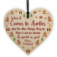 Auntie Gift Quote Birthday Christmas Gift For Auntie Wood Heart