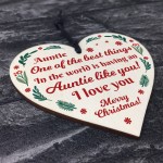 Christmas Gift For Auntie Thank You Heart Hanging Decoration