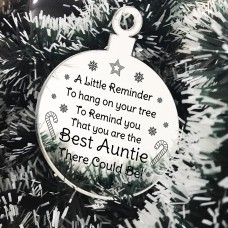 Special Christmas Gift For Auntie Engraved Bauble Gift