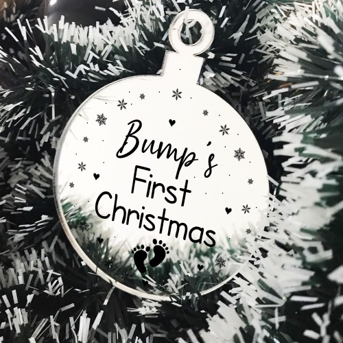 Bumps First Christmas Heart Decoration Acrylic Christmas Baubles