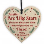 Auntie Merry Christmas Gifts Wood Heart Hanging Tree Xmas