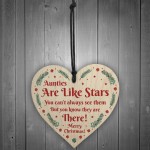Auntie Merry Christmas Gifts Wood Heart Hanging Tree Xmas