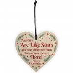 Auntie Merry Christmas Gifts Wood Heart Hanging Tree Xmas