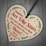 Auntie Merry Christmas Gifts Wood Heart Hanging Tree Xmas