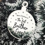 Christmas Gift The Best Brother Ever Engraved Hanging Tree Decor