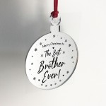 Christmas Gift The Best Brother Ever Engraved Hanging Tree Decor