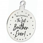 Christmas Gift The Best Brother Ever Engraved Hanging Tree Decor