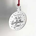Christmas Gift For Godfather Engraved Hanging Tree Decoration