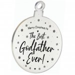 Christmas Gift For Godfather Engraved Hanging Tree Decoration