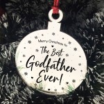 Christmas Gift For Godfather Engraved Hanging Tree Decoration