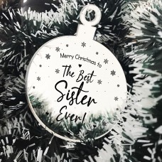 Christmas Gift The Best Sister Ever Engraved Hanging Tree Decor