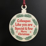 Colleague Christmas Gift Wood Hanging Tree Decoration Friendship